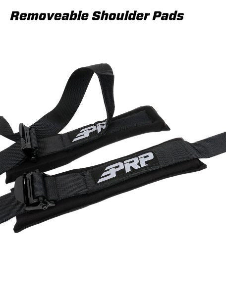 PRP 5.2 SFI Harness with Removable Pads on Shoulder- Black