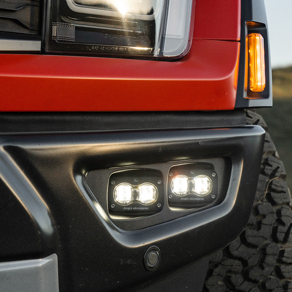 Baja Designs Ford Raptor S2 SAE Dual Fog Pocket Kit - Ford 2021-23 F-150; NOTE: Raptor