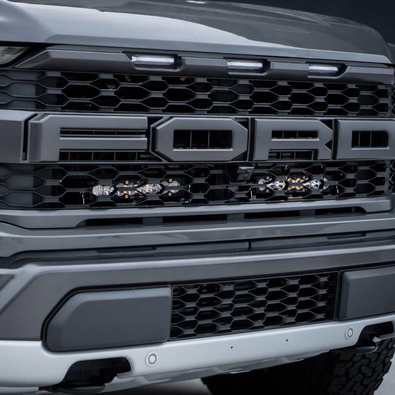 Baja Designs Ford S8 10 Inch Dual Behind Grille Light Bar Kit - Ford 2021-22 F-150; NOTE: Raptor