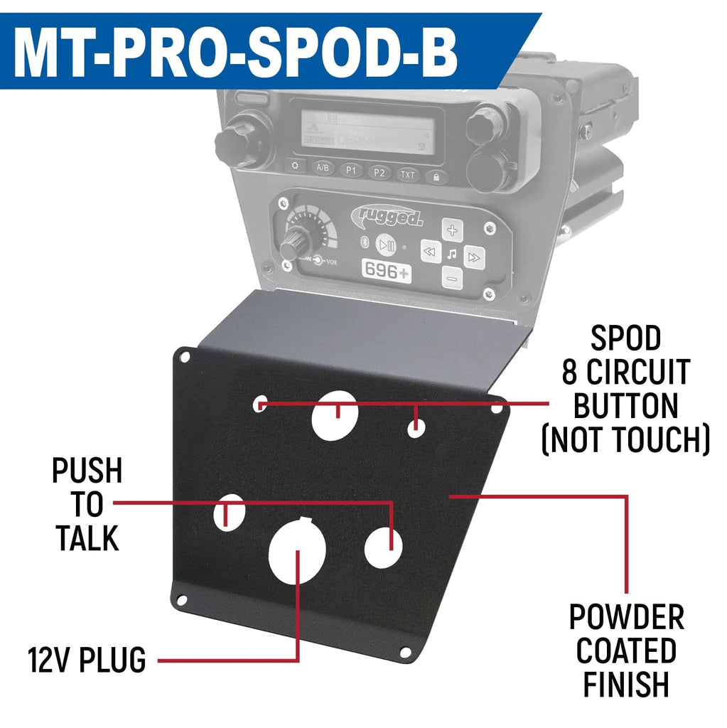 Rugged Radios Polaris Pro R/XP/Turbo R Lower Acc Panel